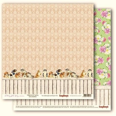 Papier do scrapbookingu dwustronny 30,5 x 30,5 cm A FURRY LITTLE STORY 6 szt. ScrapBerry`s